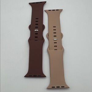 Silicone Watch Bands — Set of 2 Compatible with Apple Watch